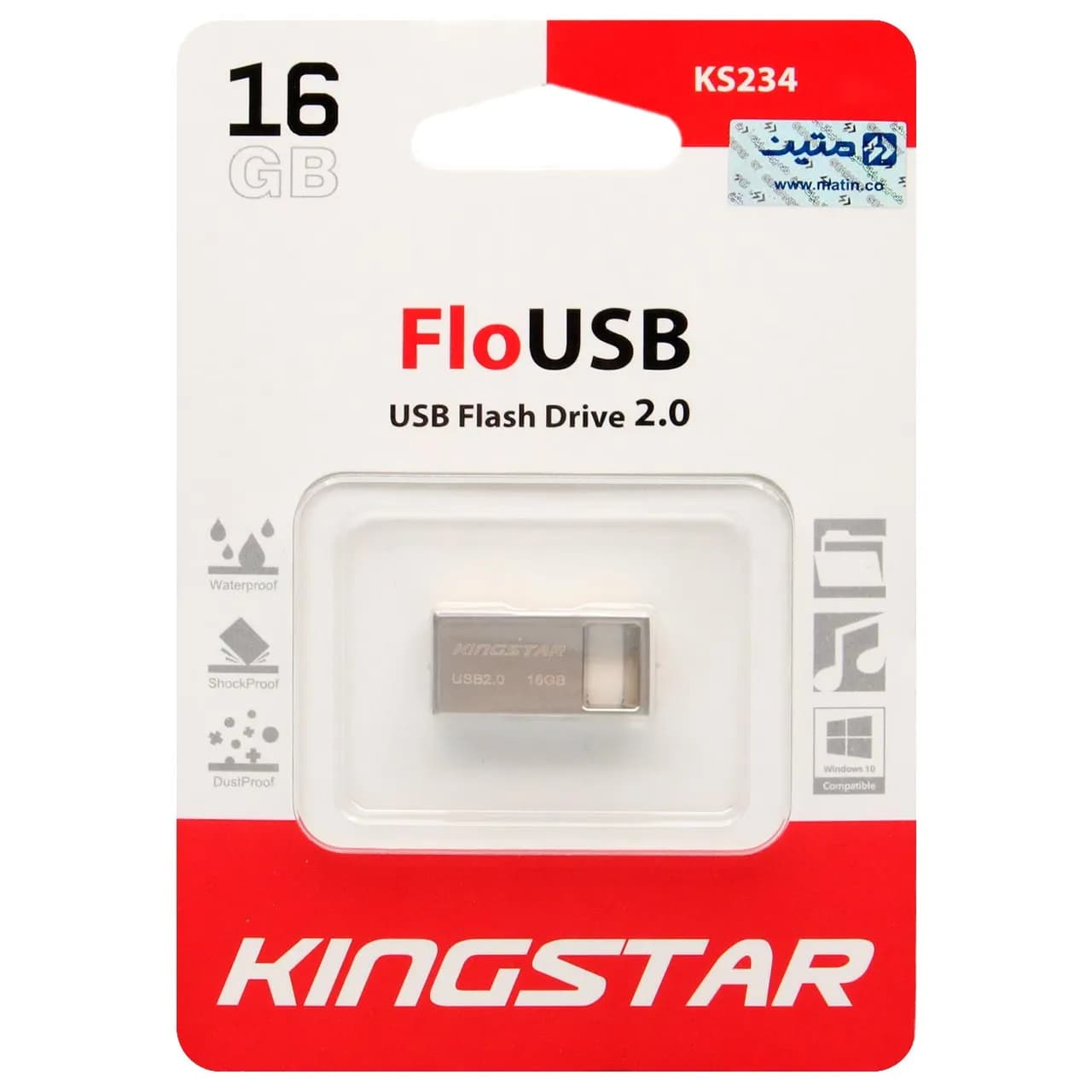 KingStar Flo KS234 USB2.0 Flash Memory-16GB نقره ای(گارانتی متین)