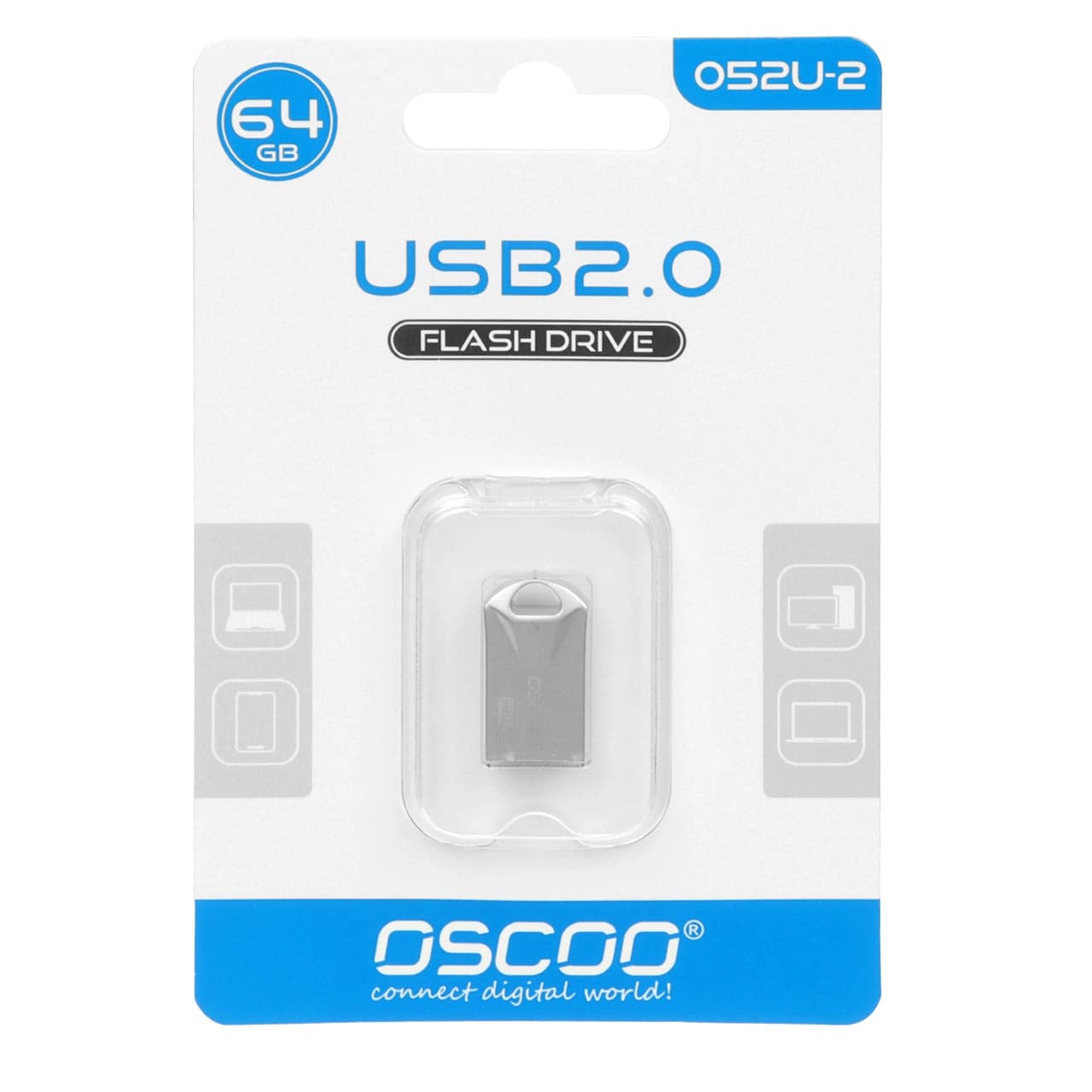 OSCOO 052U-2 USB2.0 Flash Memory-64GB نقره ای (گارانتی پاسارگاد)
