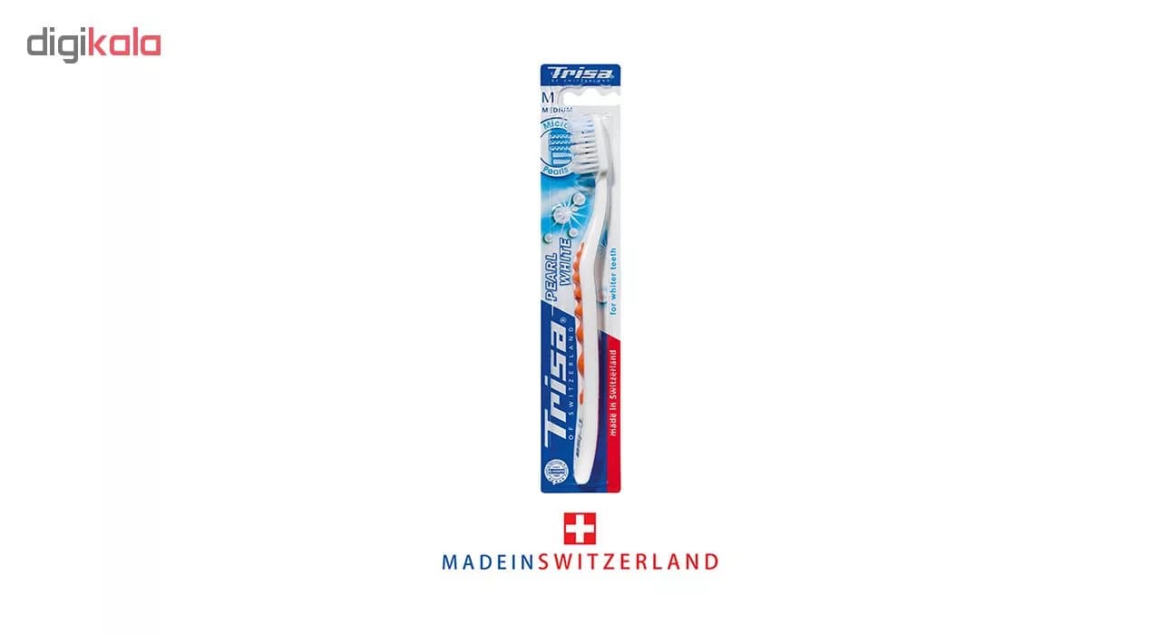 مسواک تریزا مدل Pearl White با برس متوسط — تصویر ۲