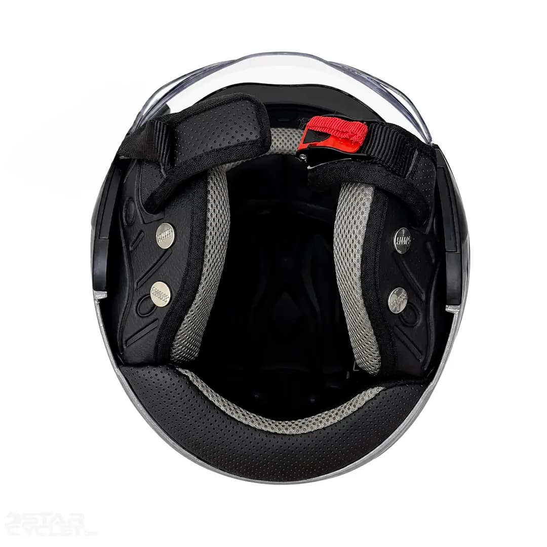 کلاه کاسکت بدون فک استادز مدل DOWN TOWN MATT SILVER BLACK RED — تصویر ۷