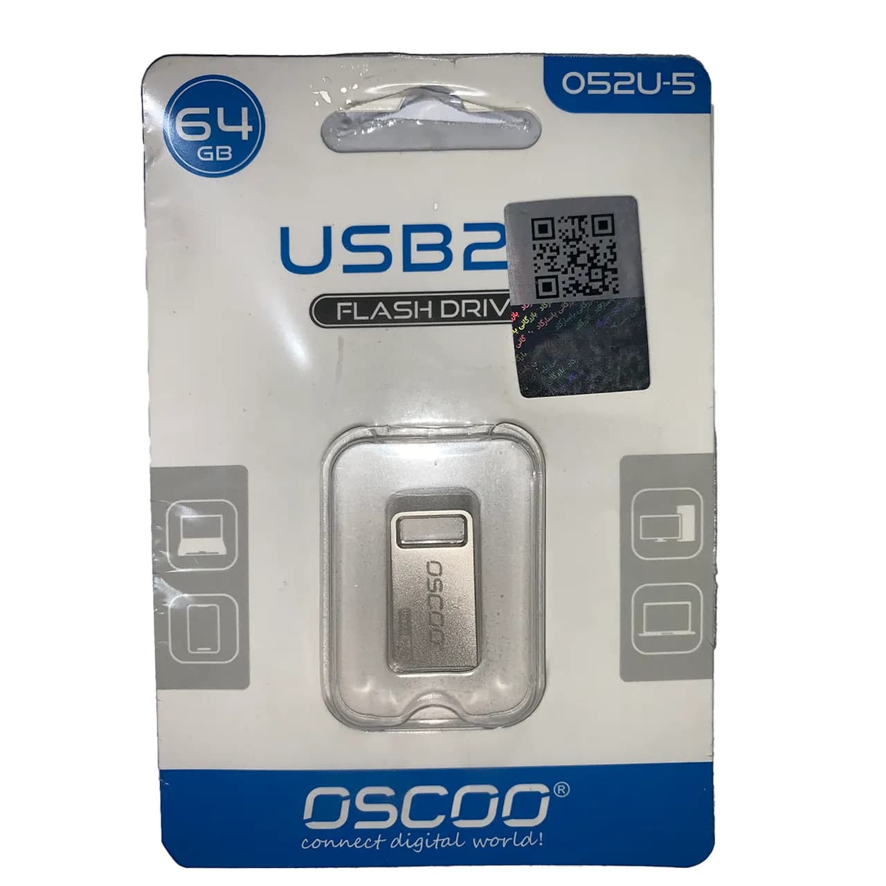 OSCOO 052U-5 USB2.0 Flash Memory-64GB نقره ای (گارانتی پاسارگاد)