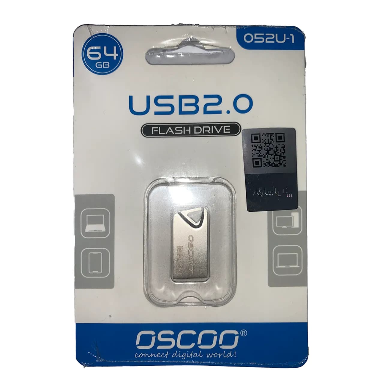 OSCOO 052U-1 USB2.0 Flash Memory-64GB نقره ای (گارانتی پاسارگاد)