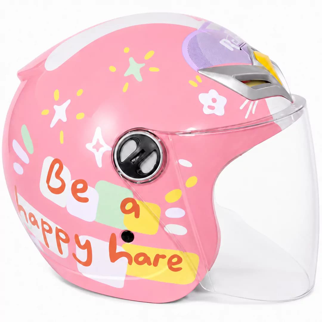 کلاه کاسکت بدون فک بچگانه ردلاین مدل 8-908 BRIGHT PINK RABBIT