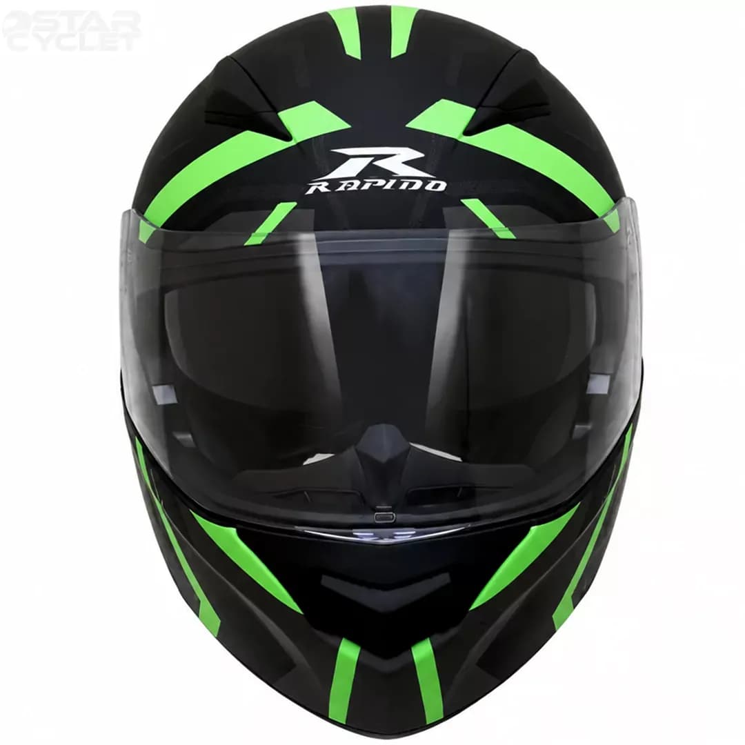 کلاه کاسکت فک متحرک راپیدو مدل 950 matt black green — تصویر ۴