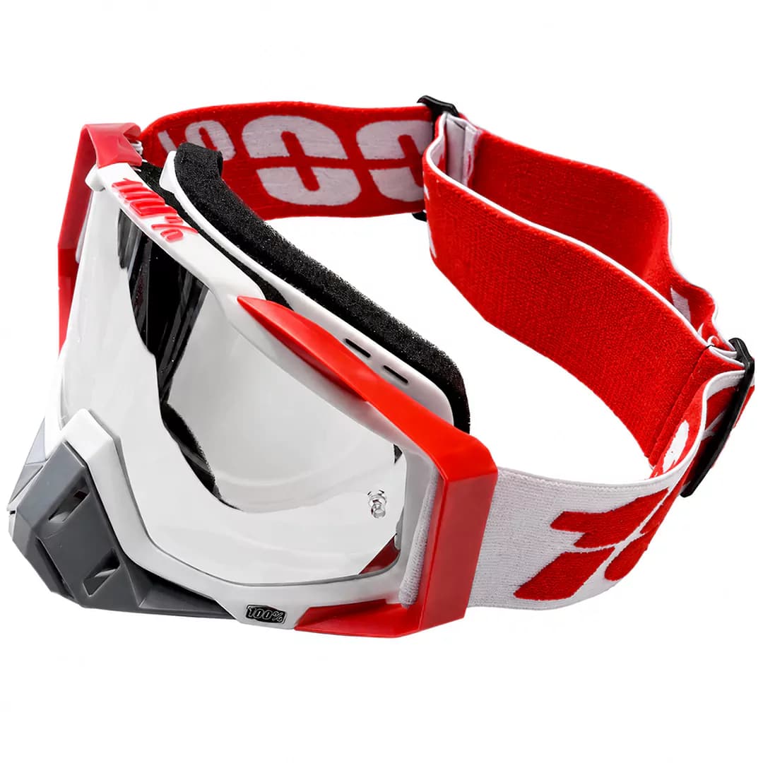 عینک کراسی 100% مدل WHITE RED BLUE مناسب انواع کلاه کاسکت کراسی