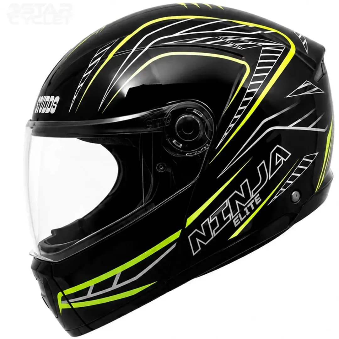 کلاه کاسکت فک متحرک استادز مدل NINJA ELITE BLACK GREEN WHITE — تصویر ۲