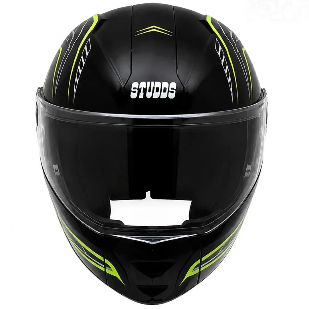 کلاه کاسکت فک متحرک استادز مدل NINJA ELITE BLACK GREEN WHITE — تصویر ۳