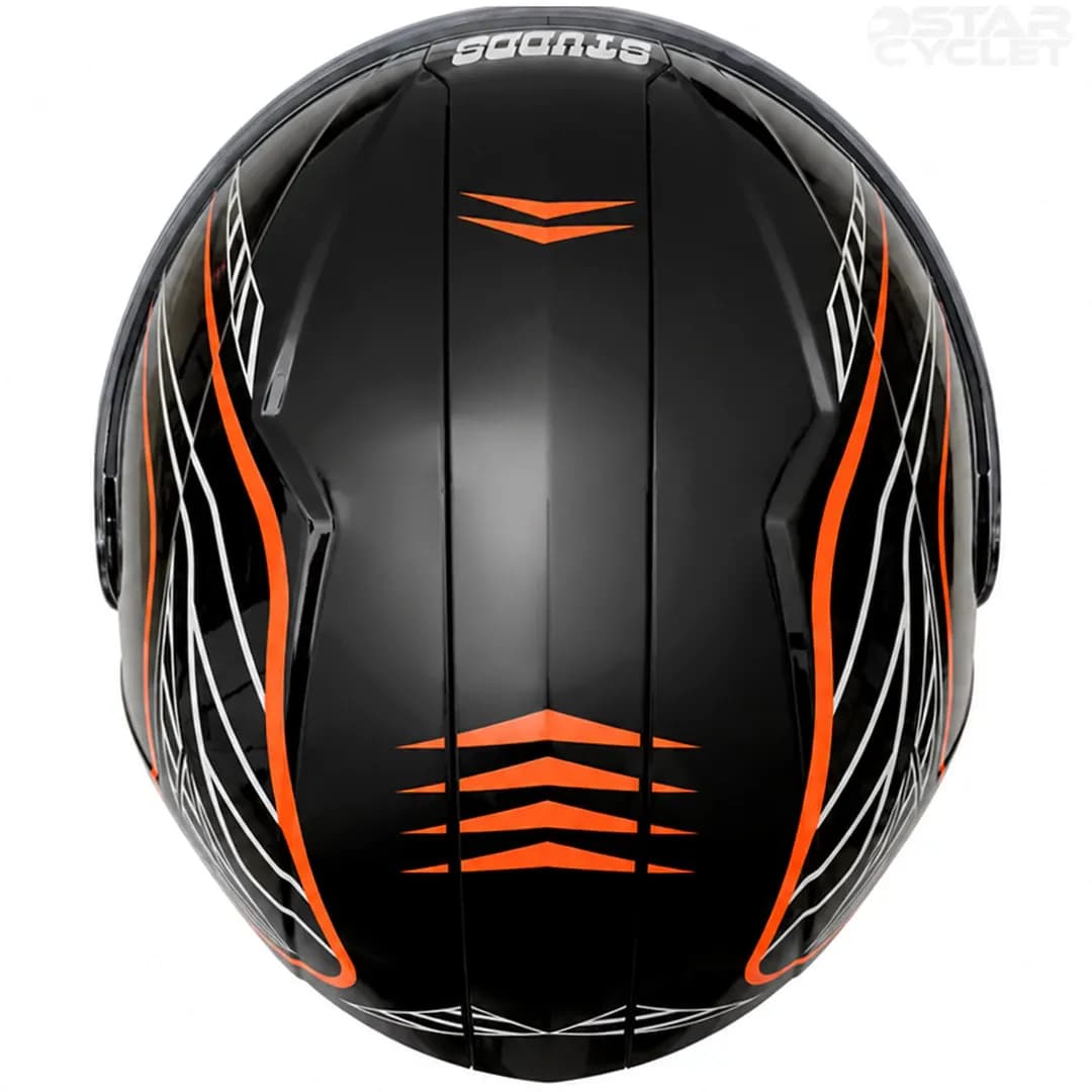 کلاه کاسکت فک متحرک استادز مدل NINJA ELITE BLACK ORANGE WHITE — تصویر ۶