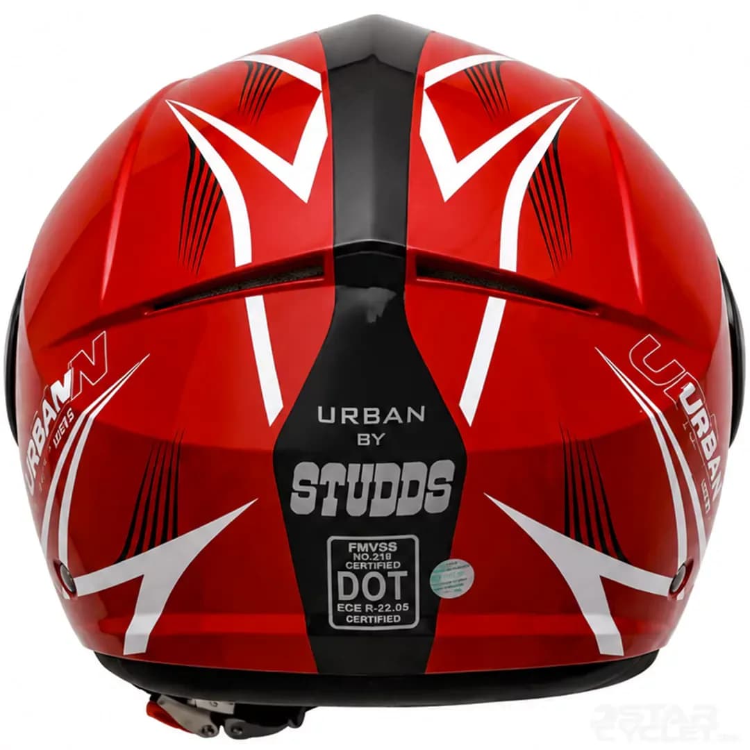‏کلاه کاسکت بدون فک استادز مدل URBAN SUPER RED BLACK WHITE — تصویر ۴