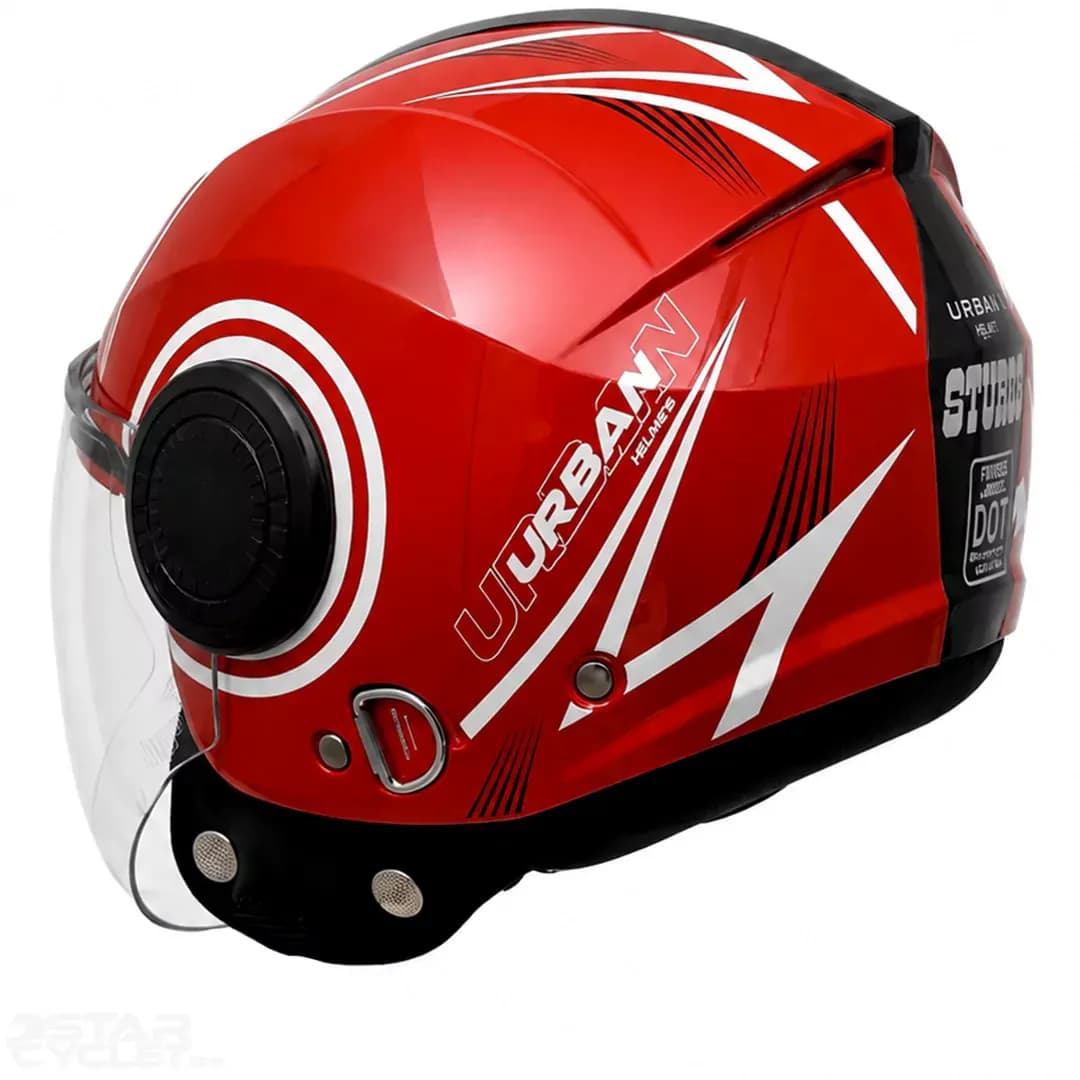 ‏کلاه کاسکت بدون فک استادز مدل URBAN SUPER RED BLACK WHITE — تصویر ۵