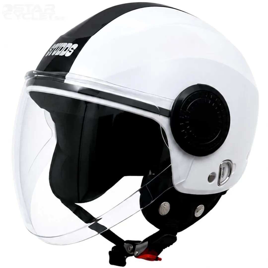 ‏کلاه کاسکت بدون فک استادز مدل URBAN SUPER WHITE BLACK LINE