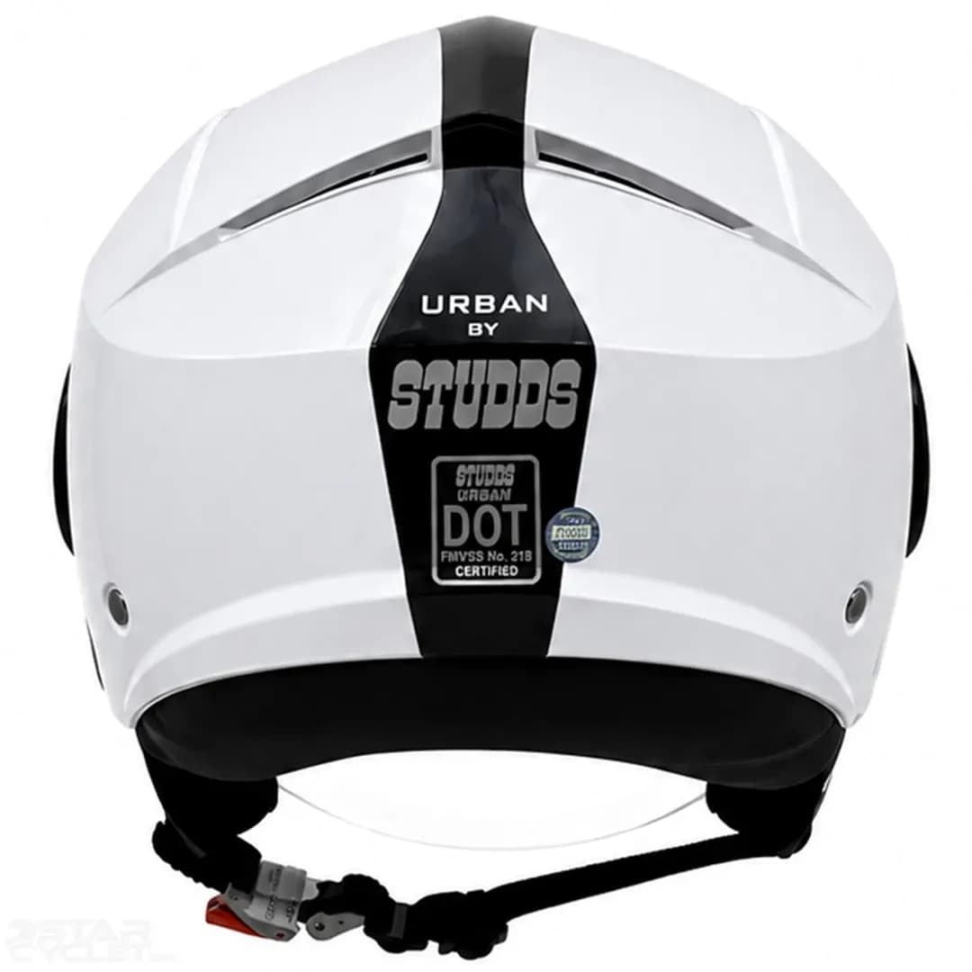 ‏کلاه کاسکت بدون فک استادز مدل URBAN SUPER WHITE BLACK LINE — تصویر ۳