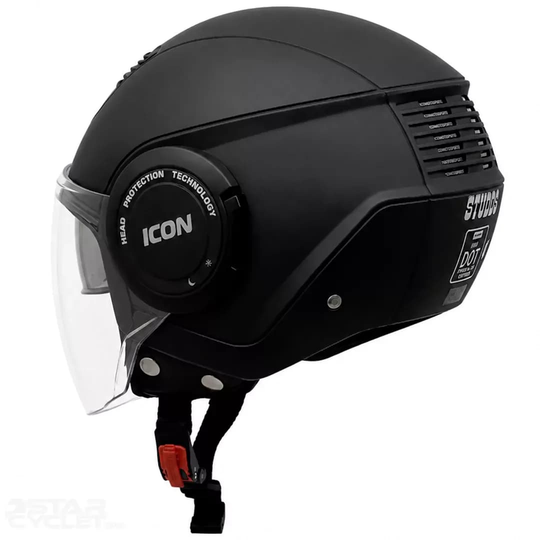 کلاه کاسکت بدون فک استادز مدل iCON MATT BLACK — تصویر ۴