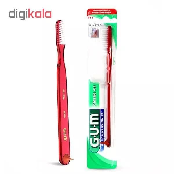 مسواک جی یو ام مدل Classic 411 با برس نرم — تصویر ۲
