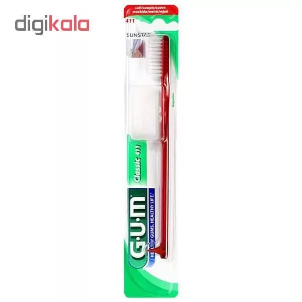 مسواک جی یو ام مدل Classic 411 با برس نرم — تصویر ۳