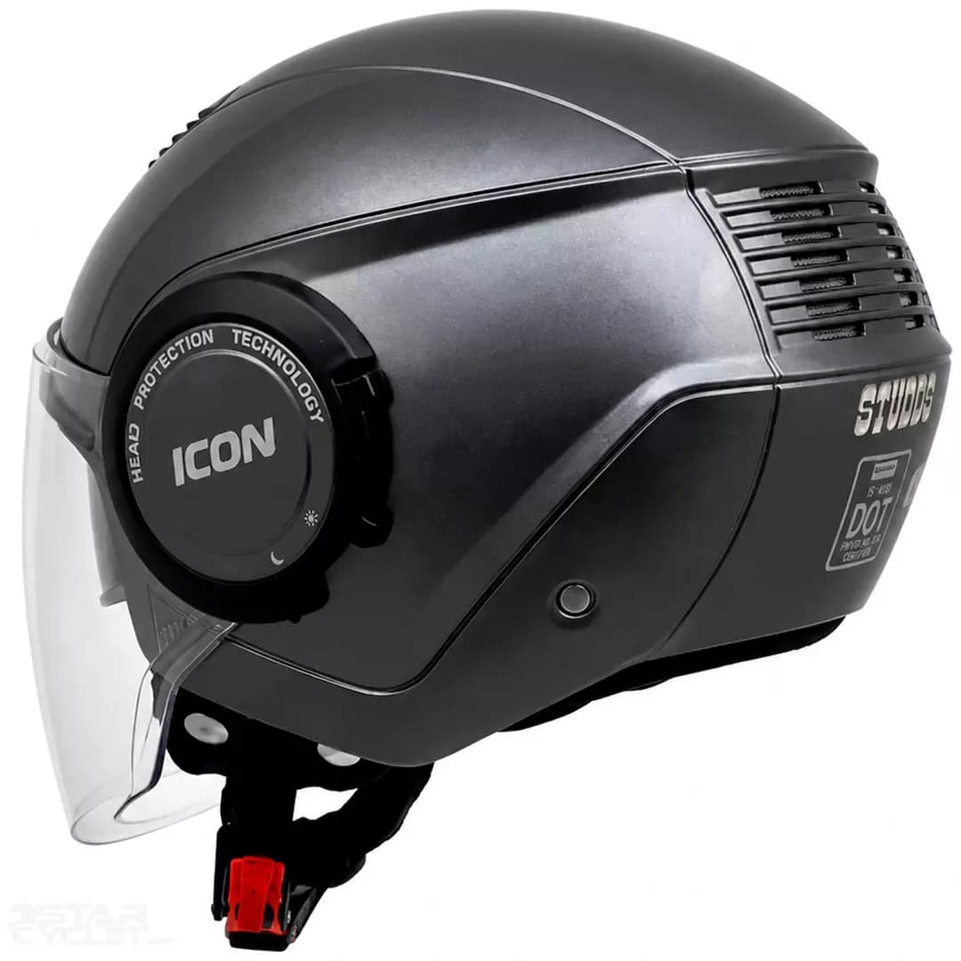 کلاه کاسکت بدون فک استادز مدل iCON SHINE GRAY — تصویر ۴