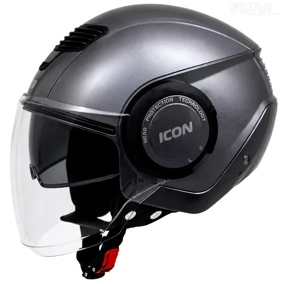 کلاه کاسکت بدون فک استادز مدل iCON SHINE GRAY — تصویر ۲