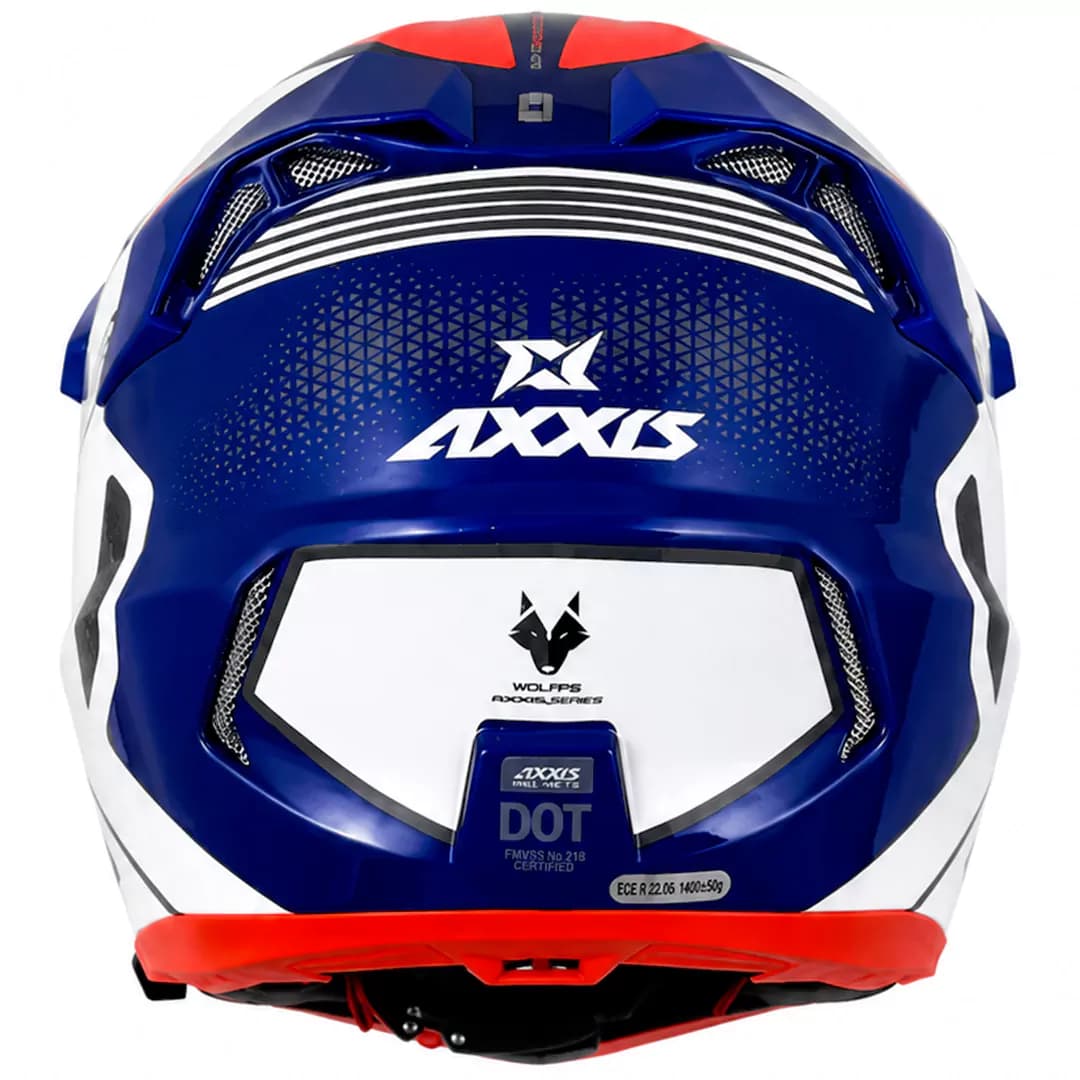 کلاه کاسکت ادونچری اکسیس مدل WOLF DS ROADRUNNER C7 BLUE WHITE ORANGE — تصویر ۵