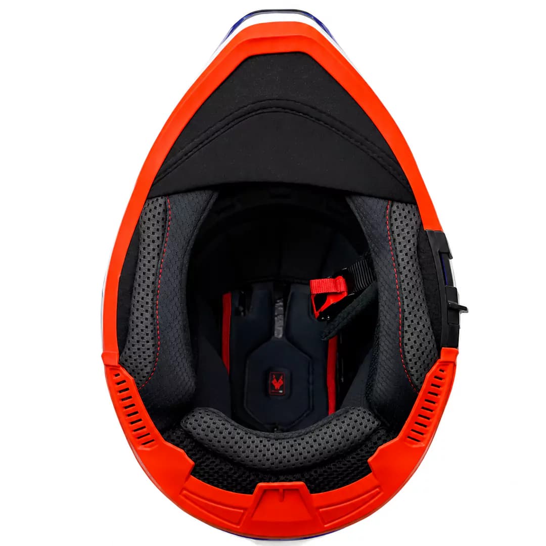 کلاه کاسکت ادونچری اکسیس مدل WOLF DS ROADRUNNER C7 BLUE WHITE ORANGE — تصویر ۶