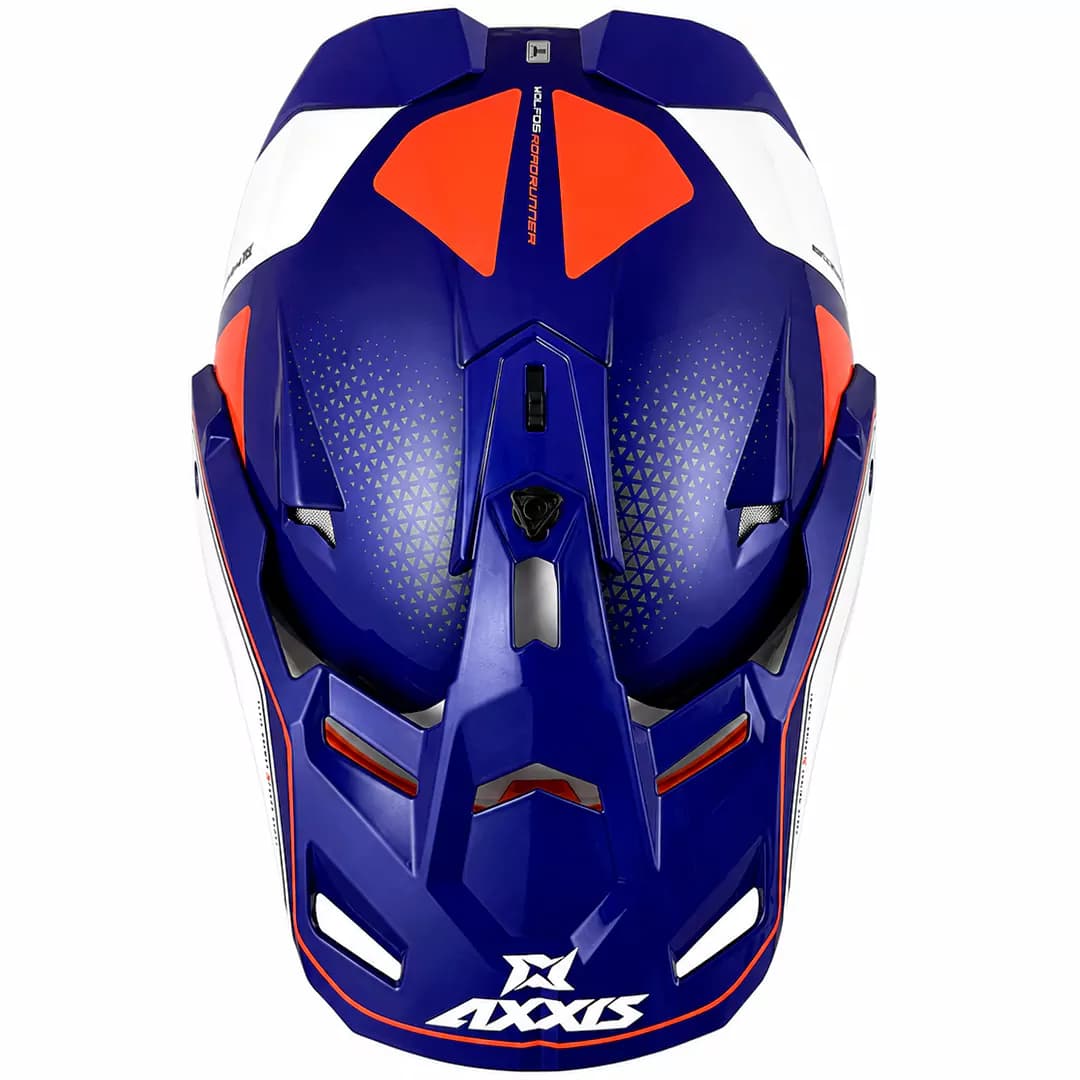 کلاه کاسکت ادونچری اکسیس مدل WOLF DS ROADRUNNER C7 BLUE WHITE ORANGE — تصویر ۷