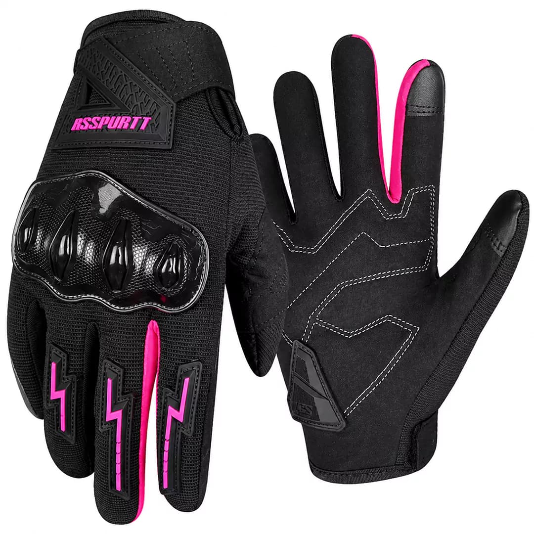دستکش زنانه چهارفصل موتورسواری RSSPURTT مدل BLACK PINK