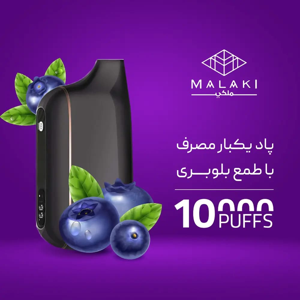 پاد یکبار مصرف ملکی بلوبری 10000 پاف — تصویر ۲