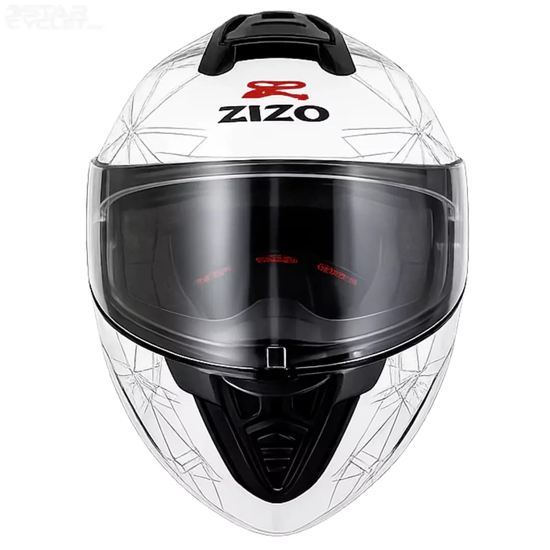 کلاه کاسکت فک متحرک زیزو مدل 1900PLUS WHITE BLACK RED — تصویر ۵