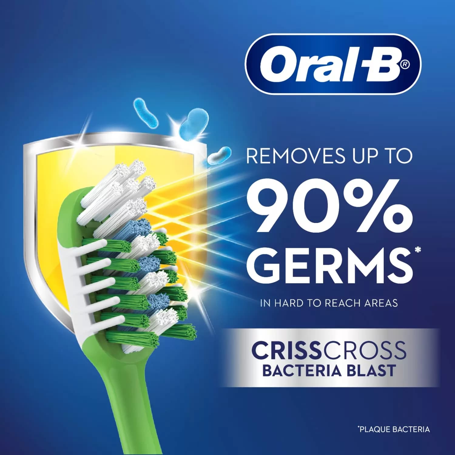 مسواک اورال-بی مدل CRISSCROSS bacteria blast با برس نرم — تصویر ۲