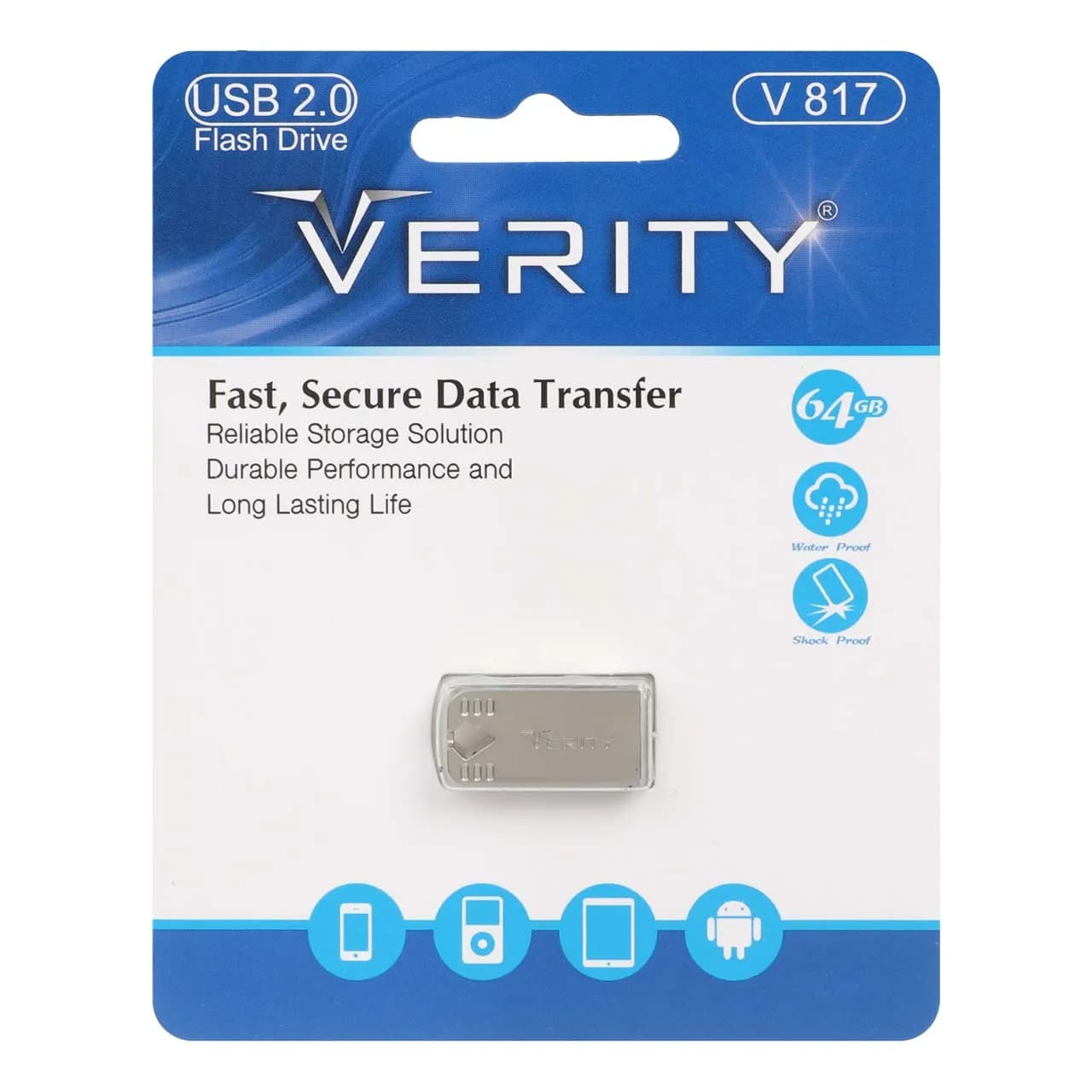 Verity V817 USB2.0 Flash Memory – 64GB – (گارانتی آسان سرویس) نقره ای