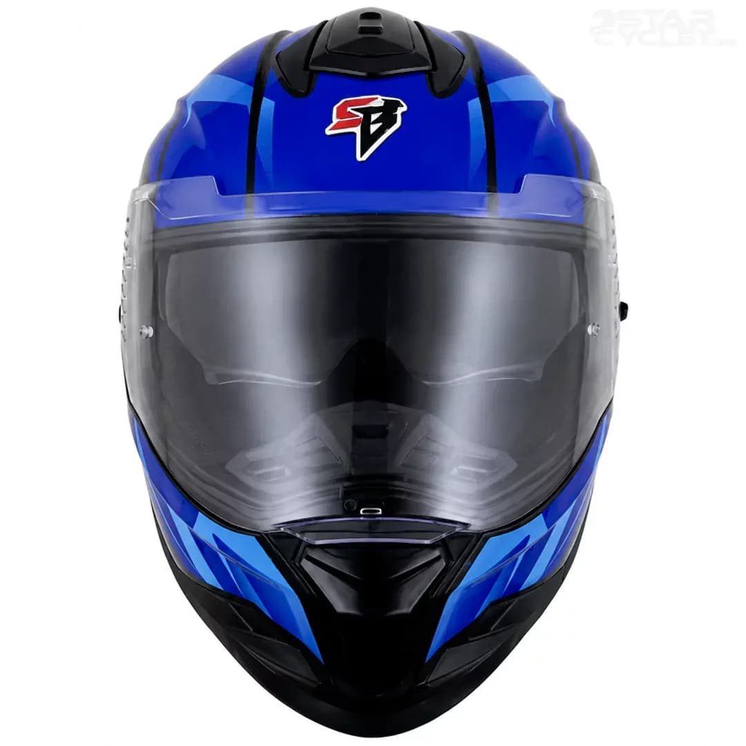 کلاه کاسکت فک ثابت استیل برد مدل TSBH57 FIGHTERE BLACK BLUE — تصویر ۳