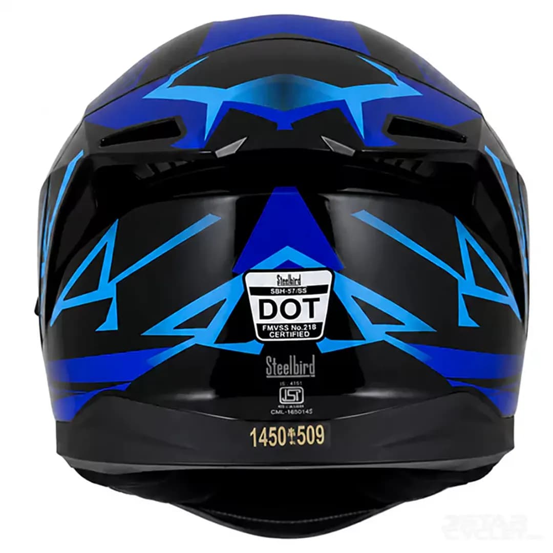 کلاه کاسکت فک ثابت استیل برد مدل TSBH57 FIGHTERE BLACK BLUE — تصویر ۴