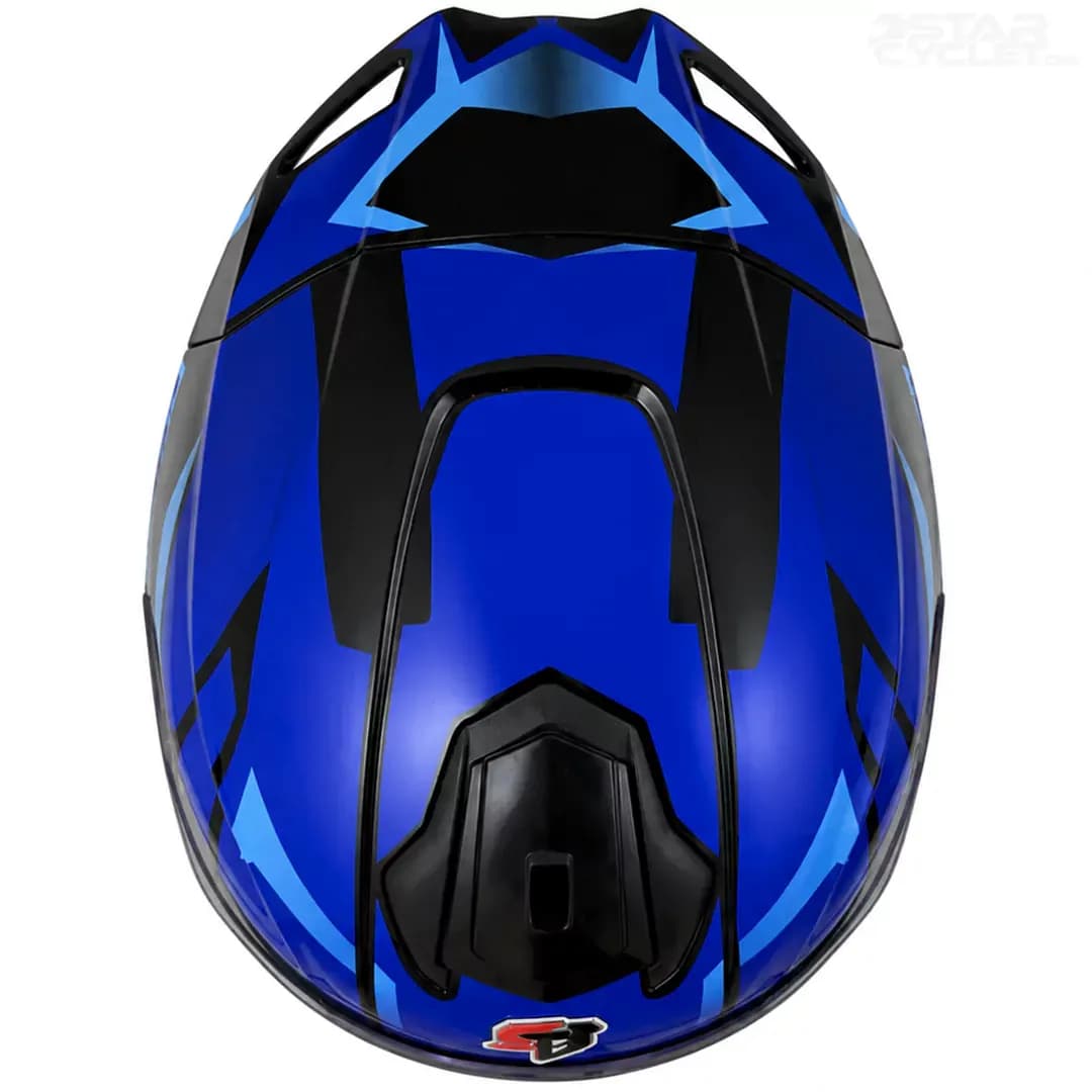 کلاه کاسکت فک ثابت استیل برد مدل TSBH57 FIGHTERE BLACK BLUE — تصویر ۶