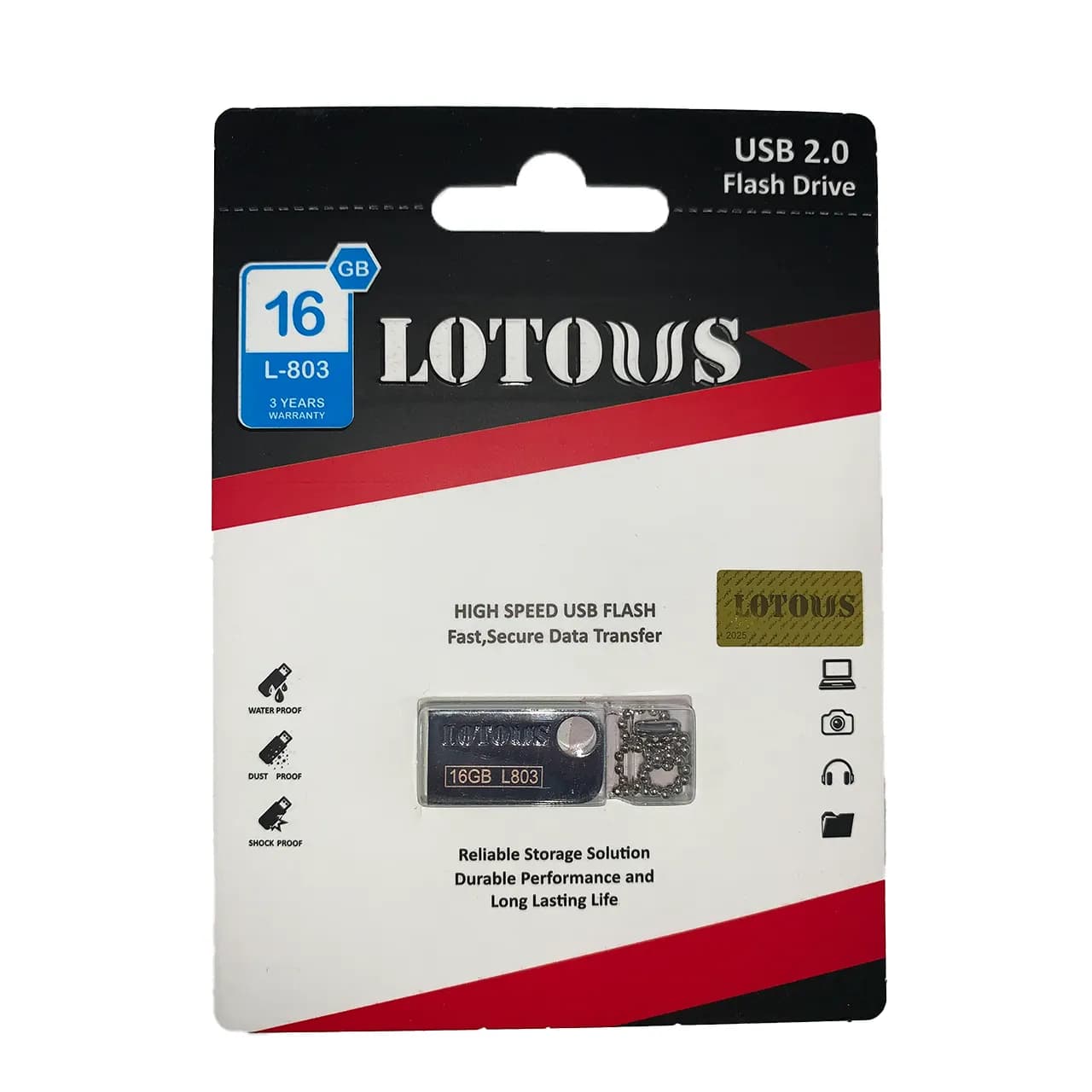 فلش لوتوس USB 2.0 مدل L-803 ظرفیت 16GB – (گارانتی لایف تایم لوتوس)