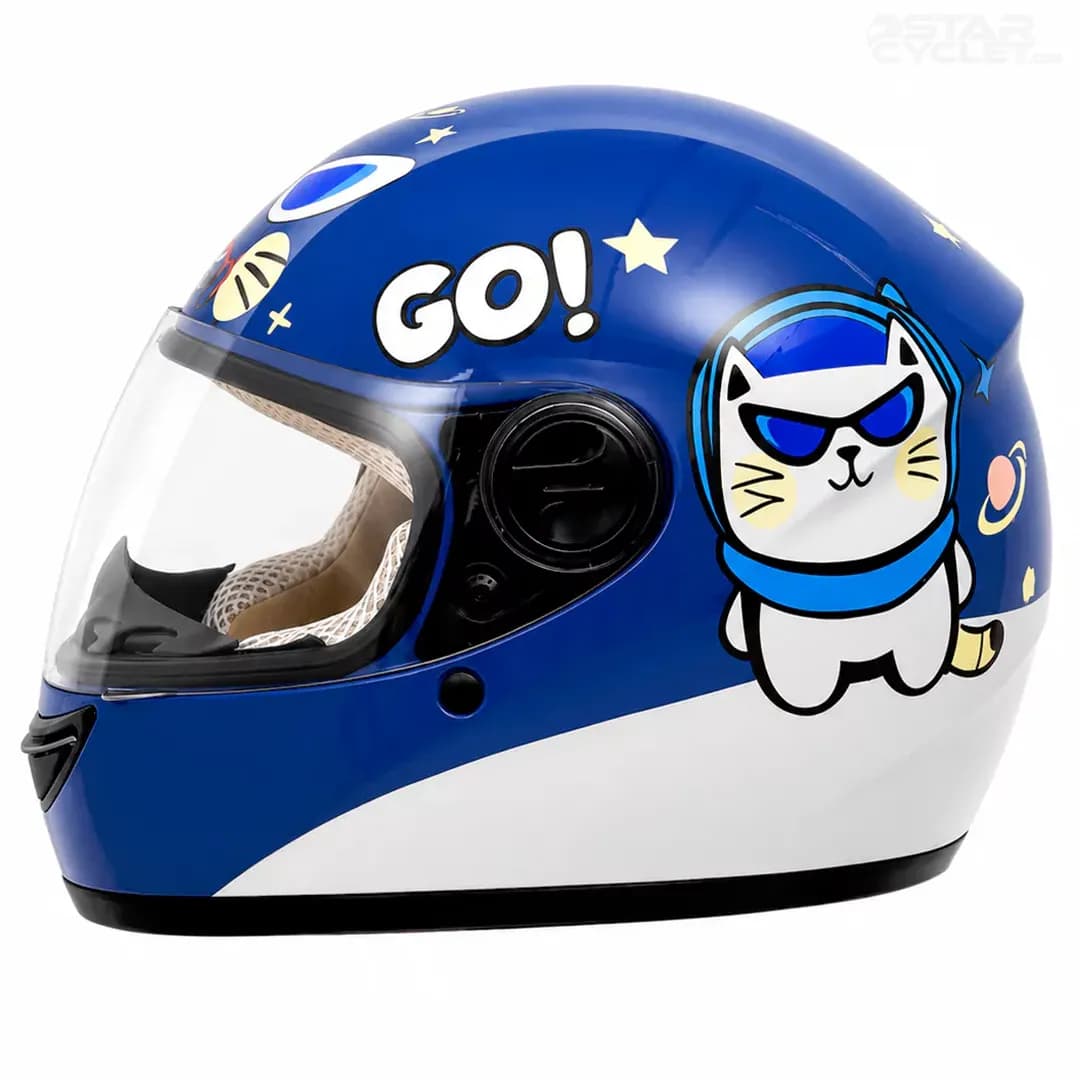 کلاه کاسکت فک ثابت بچگانه ردلاین مدل 6-906 BRIGHT BLUE CAT — تصویر ۲