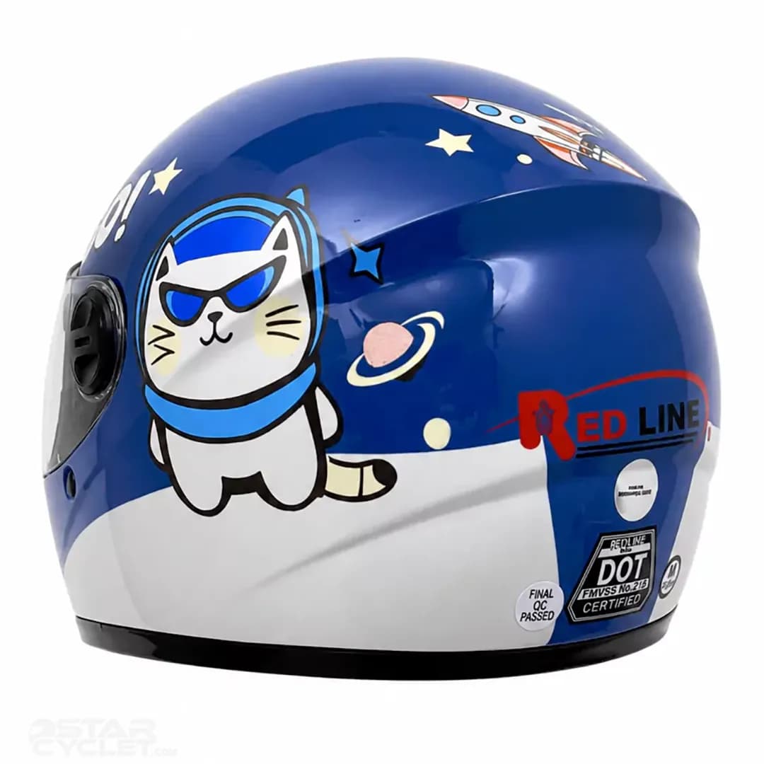کلاه کاسکت فک ثابت بچگانه ردلاین مدل 6-906 BRIGHT BLUE CAT — تصویر ۵