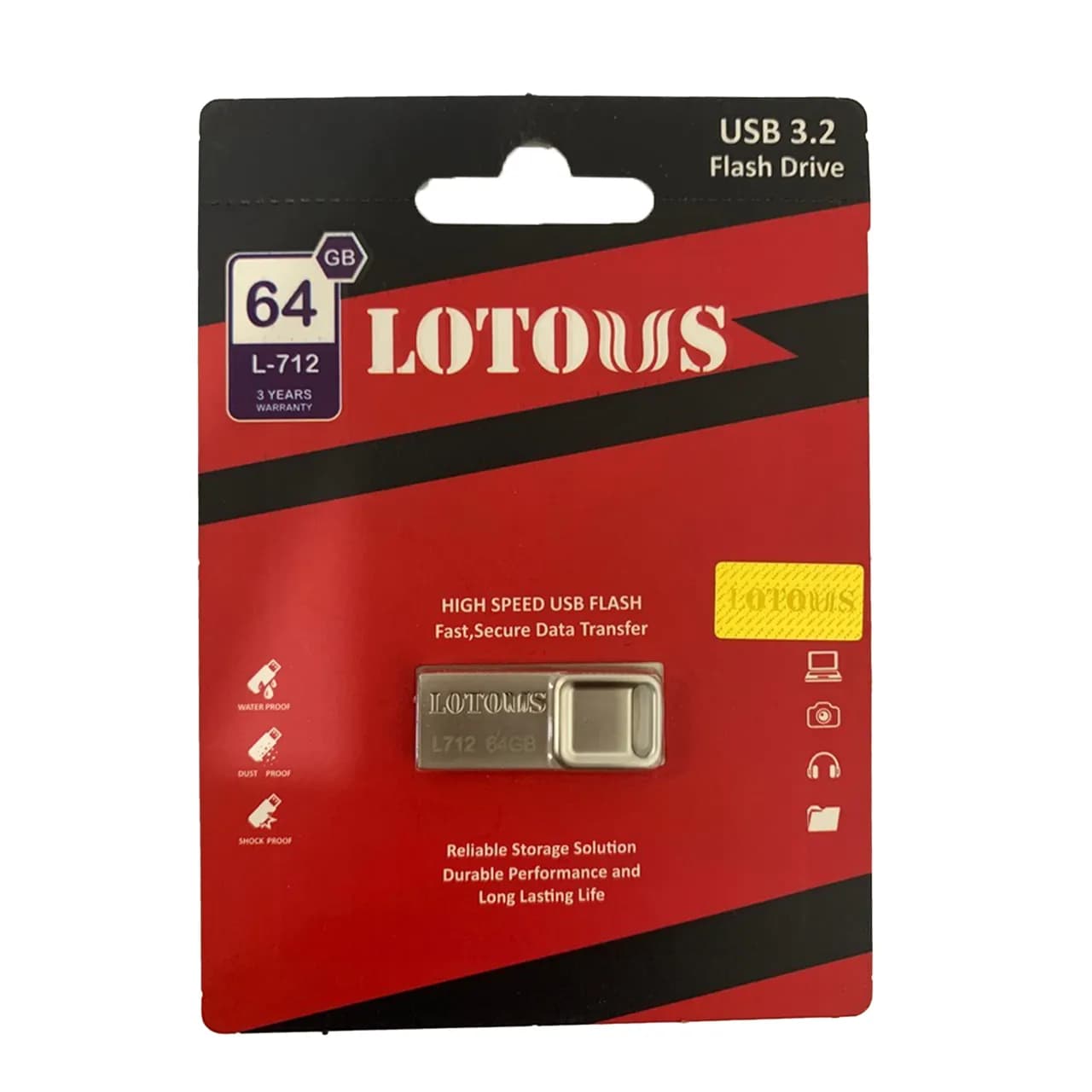 فلش لوتوس USB 3.2 مدل L-712 ظرفیت 64GB – (گارانتی لایف تایم لوتوس)