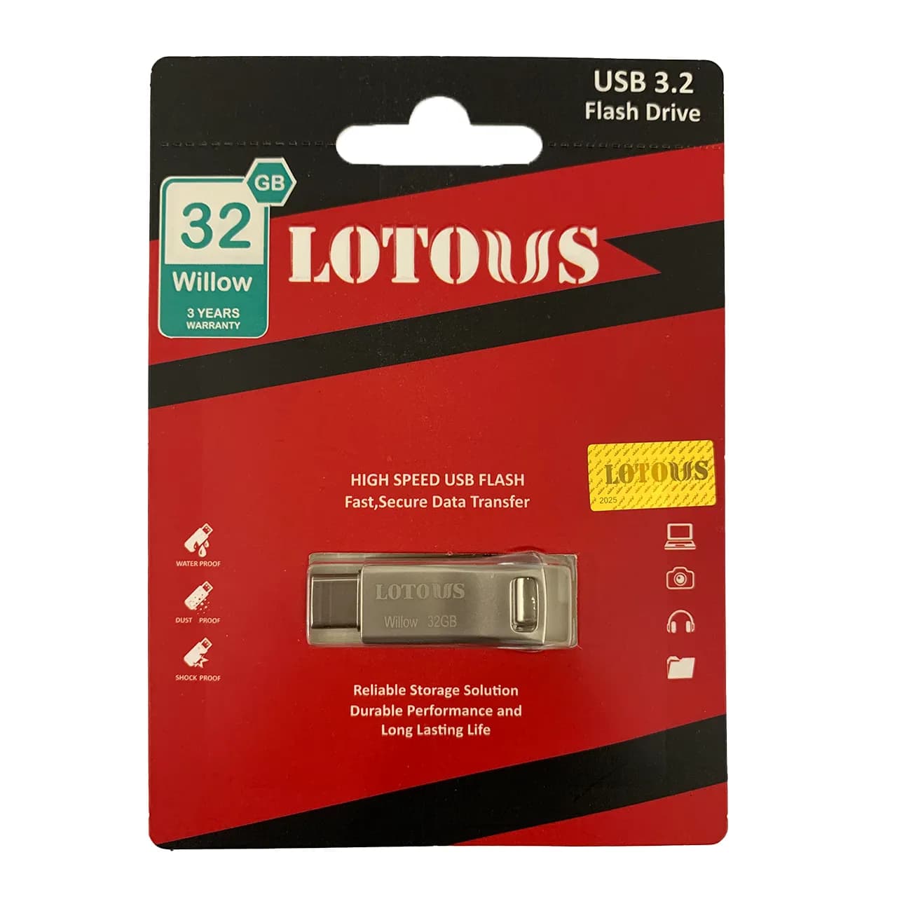 فلش مموری لوتوس USB 3.2 مدل Willow ظرفیت 32GB – (گارانتی لایف تایم لوتوس)