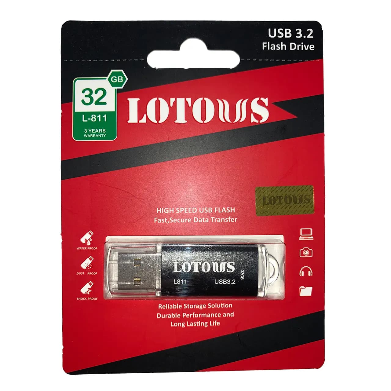 فلش لوتوس USB 3.2 مدل L-811 ظرفیت 32GB – (گارانتی لایف تایم لوتوس)