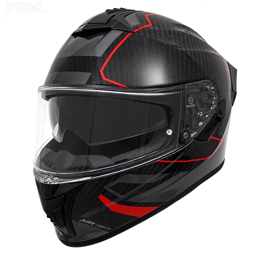 کلاه کاسکت فک ثابت راپیدو مدل 101SV CARBON GLOSSY RED GRAY