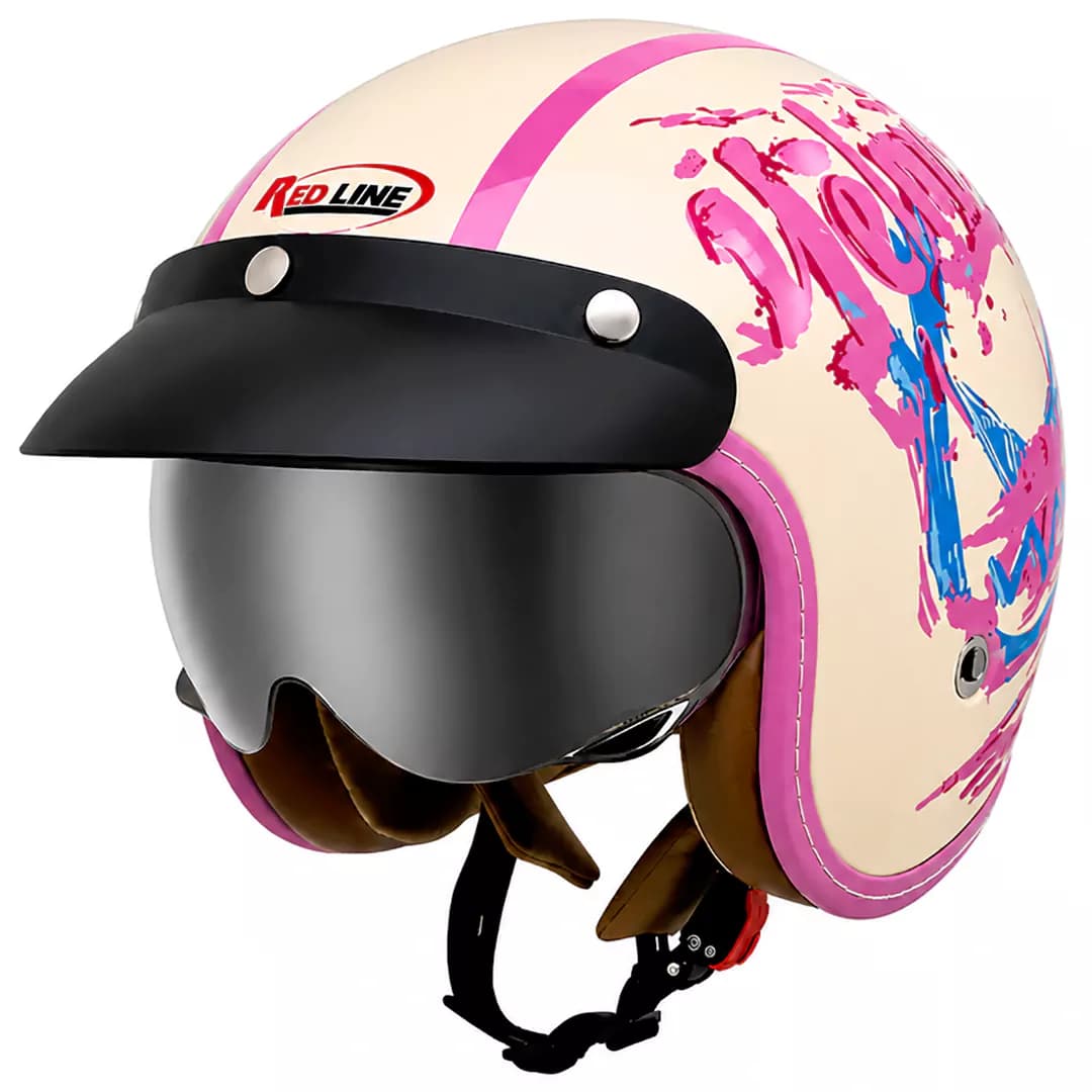کلاه کاسکت وسپایی ردلاین مدل BRIGHT CREAM HELMET 936-17