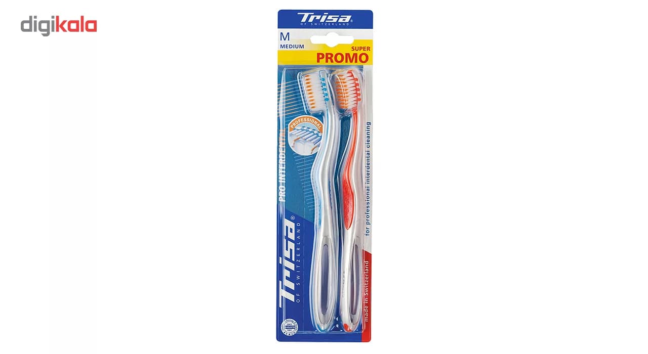 مسواک تریزا مدل Pro Interdental با برس متوسط بسته 2 عددی — تصویر ۲