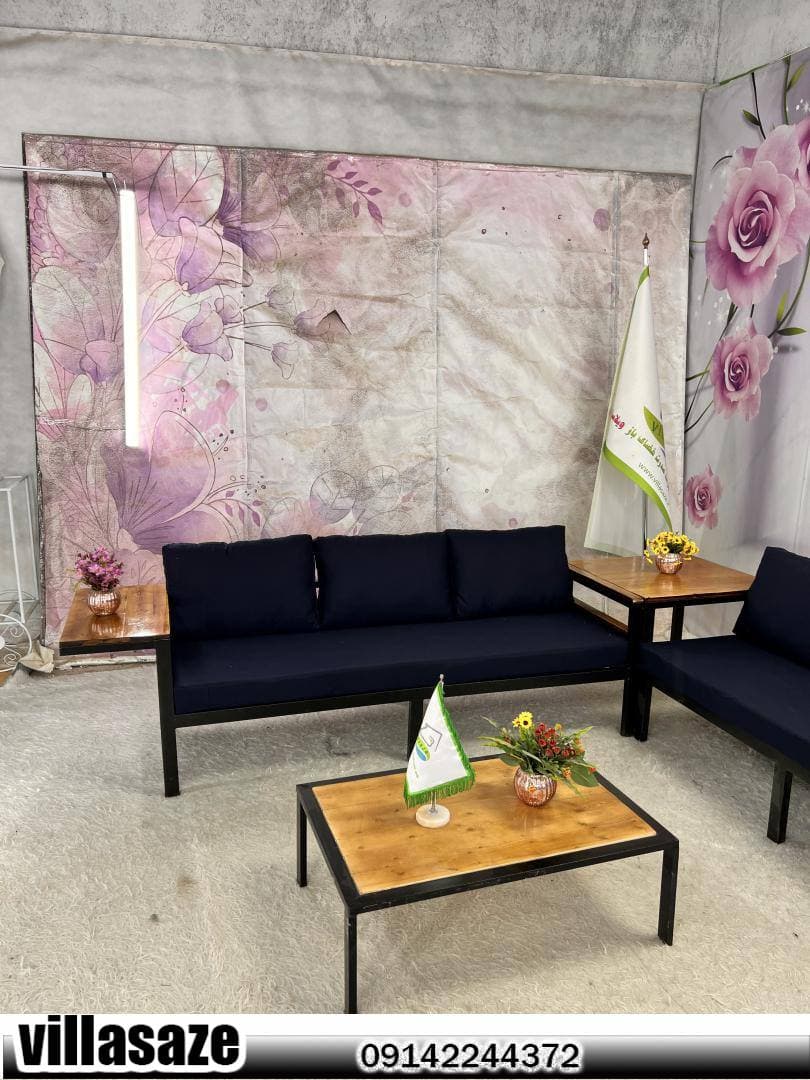 مبلمان ویلایی ملیسام چوبی طرح ۶ نفره مدرن — تصویر ۳