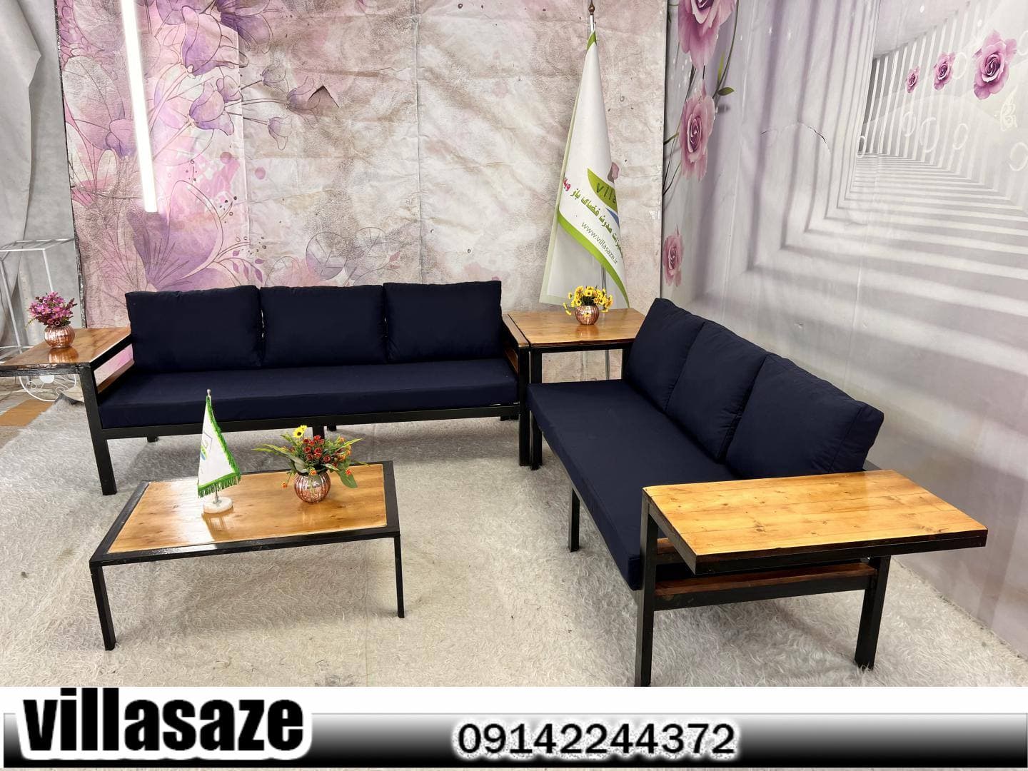 مبلمان ویلایی ملیسام چوبی طرح ۶ نفره مدرن — تصویر ۸