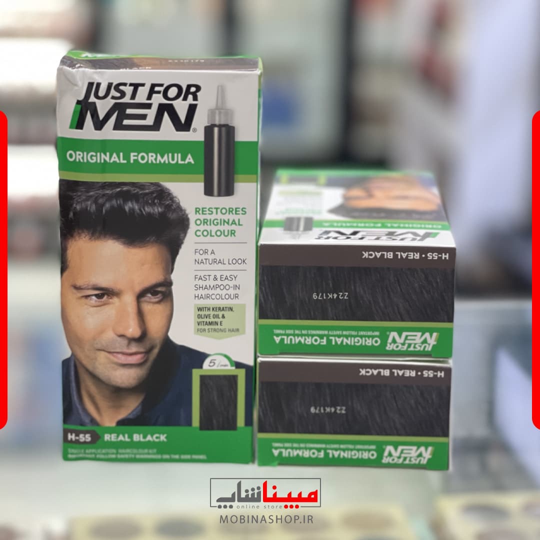 کیت رنگ موی مردانه جاست فور من مدل Original Formula رنگ مشکی طبیعی H‑55 — تصویر ۲
