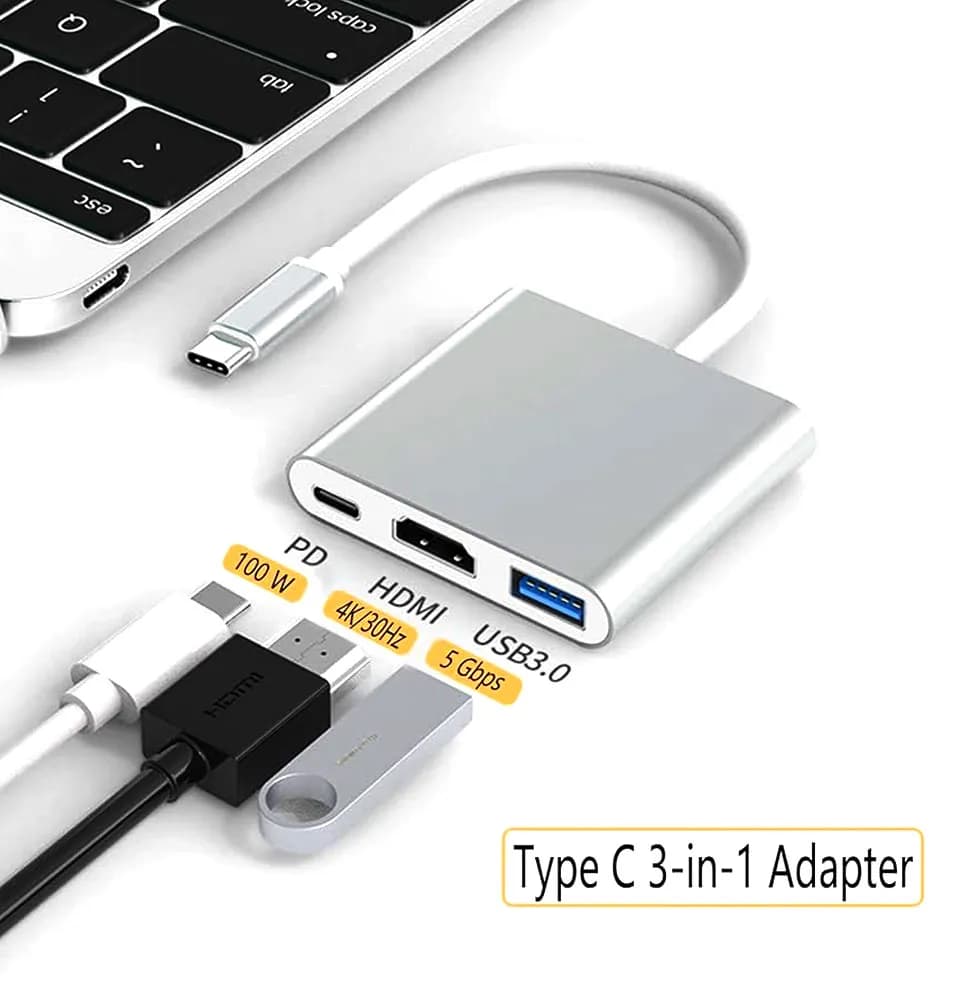 تبدیل تایپ سی به HDMI ، USB 3.0 و تایپ سی — تصویر ۳