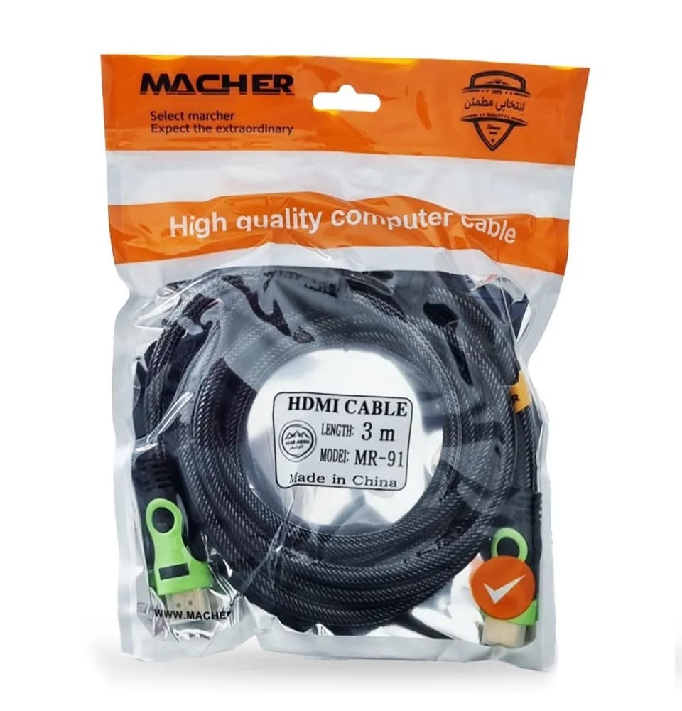 کابل تصویر HDMI مچر MACHER مدل MR-91 متراژ 3 متر