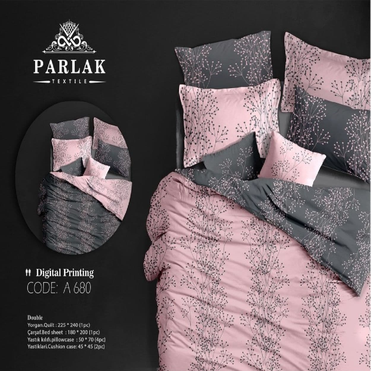 سرویس روتختی پارلاک دونفره دو رو کد A-680 — تصویر ۲