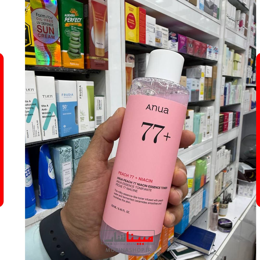 تونر نیاسین و هلو 77 آنوا 250 میل | روشن کننده و آبرسان پوست — تصویر ۳