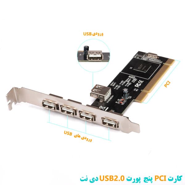 کارت PCI پنج پورت USB2.0 دی نت — تصویر ۲