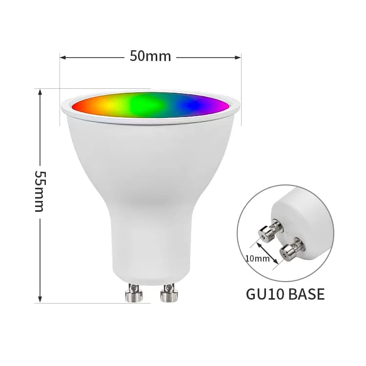 لامپ هالوژنی RGB-5W هوشمند TUYA مدل GU10 — تصویر ۳